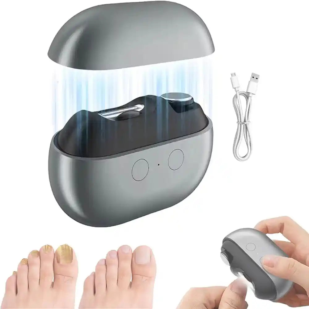 Electric Nail Clipper Electric Nail Trimmer Polisher Portable Fingernail Cutter with Light File Nail Clip Storage Rechargeable