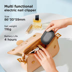 Electric Nail Clipper Electric Nail Trimmer Polisher Portable Fingernail Cutter with Light File Nail Clip Storage Rechargeable