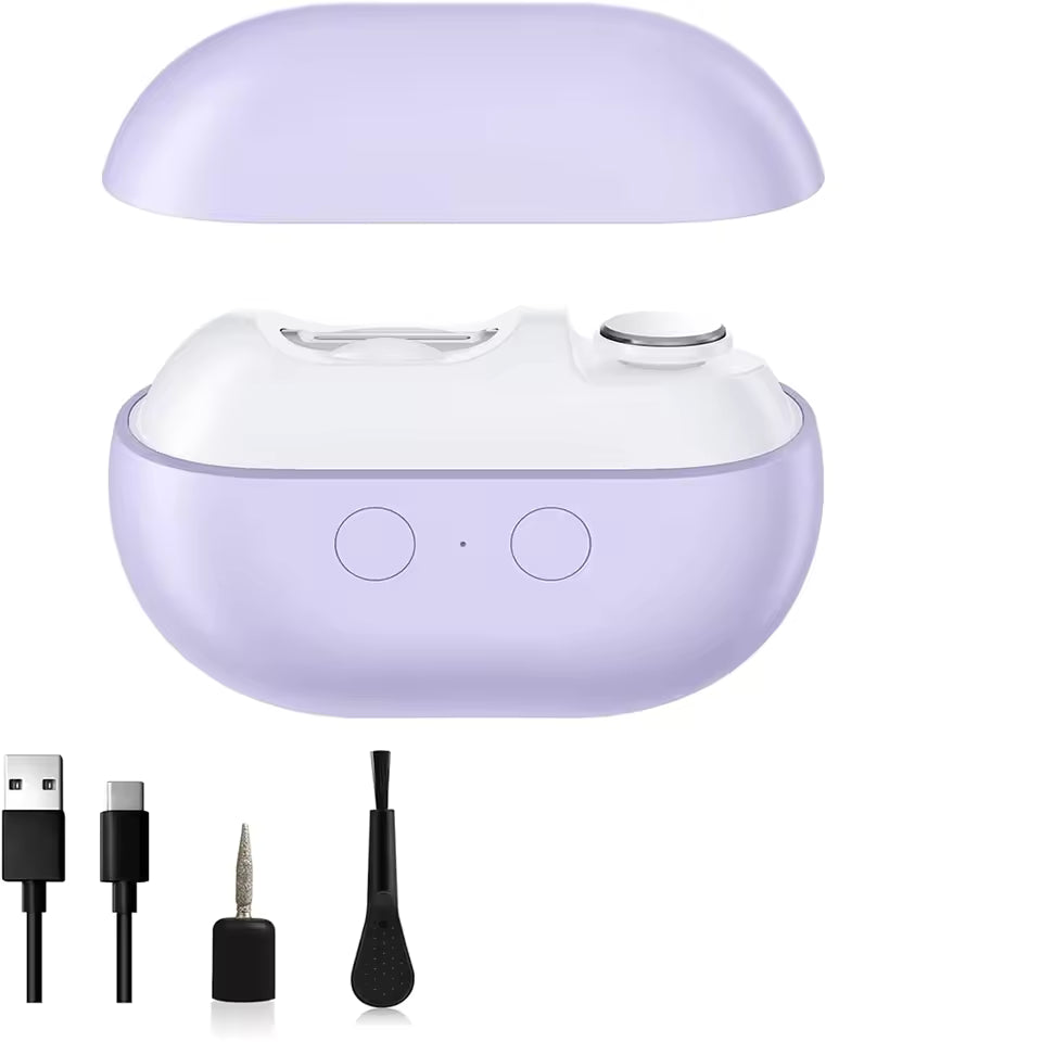 Electric Nail Clipper Electric Nail Trimmer Polisher Portable Fingernail Cutter with Light File Nail Clip Storage Rechargeable