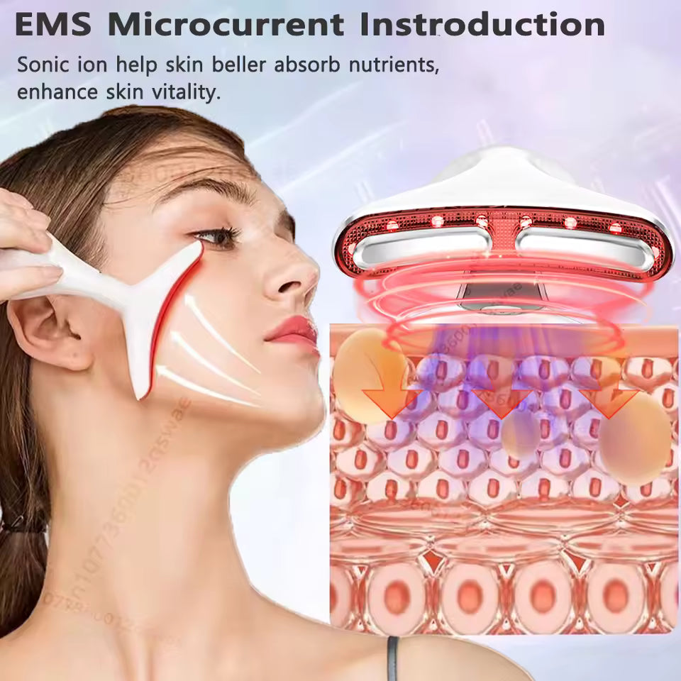 LED Microcurrent Face & Neck Lifting Massager